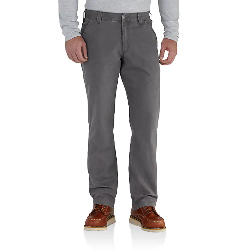 Carhartt - Pantalón de trabajo de lona corte relajado y flexible para hombre - 102291 Color grava