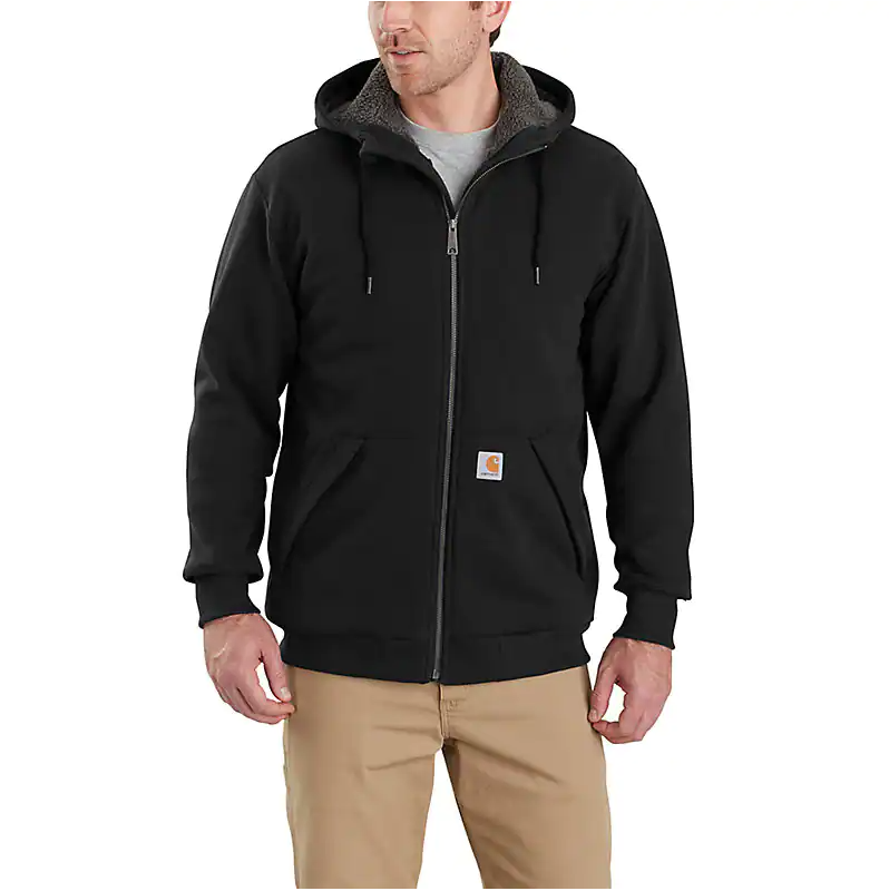 Carhartt - Sudadera con cremallera completa, forro sherpa, ajuste holgado, peso medio Rain Defender para hombre - 103308