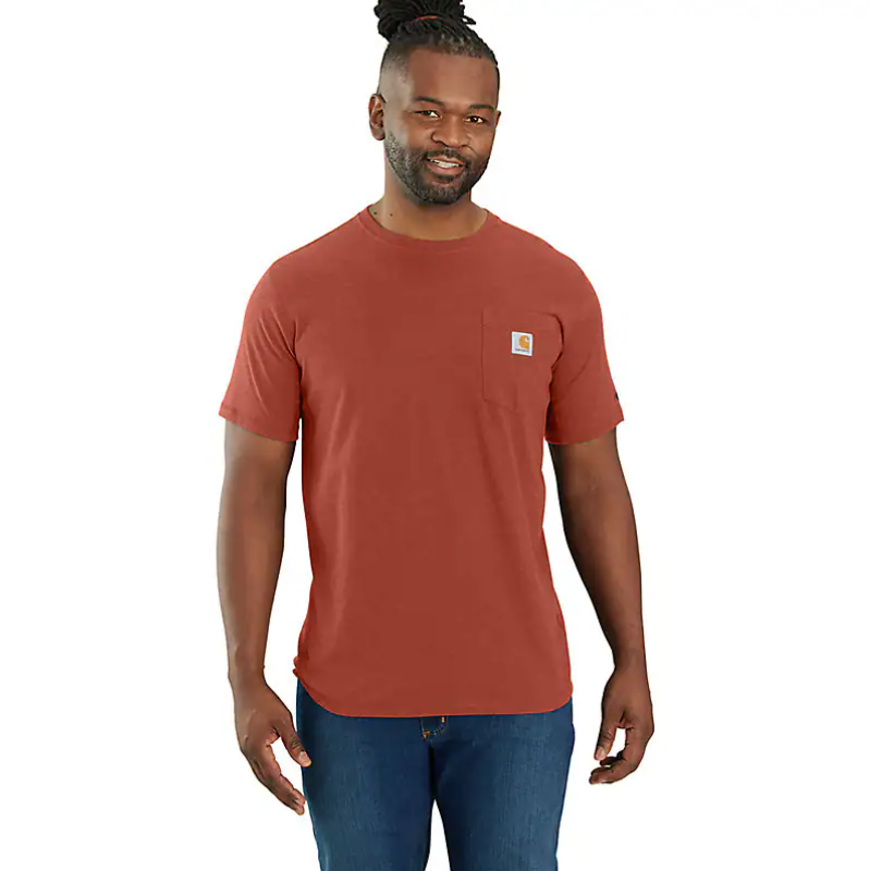 Carhartt - Camiseta de bolsillo de manga corta de peso medio Force Relaxed Fit para hombre - 106652