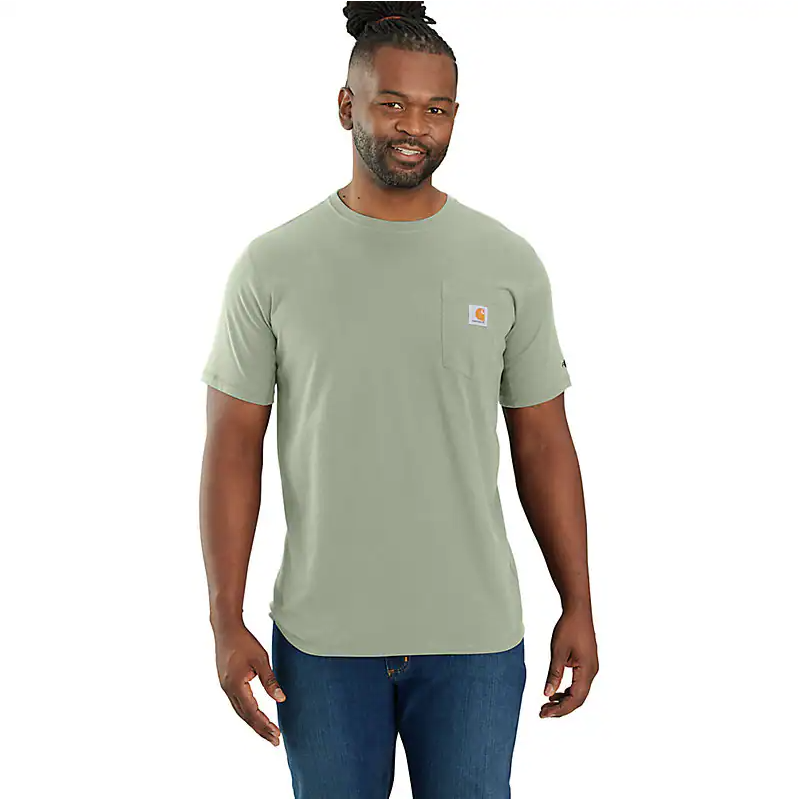 Carhartt - Camiseta de bolsillo de manga corta de peso medio Force Relaxed Fit para hombre - 106652