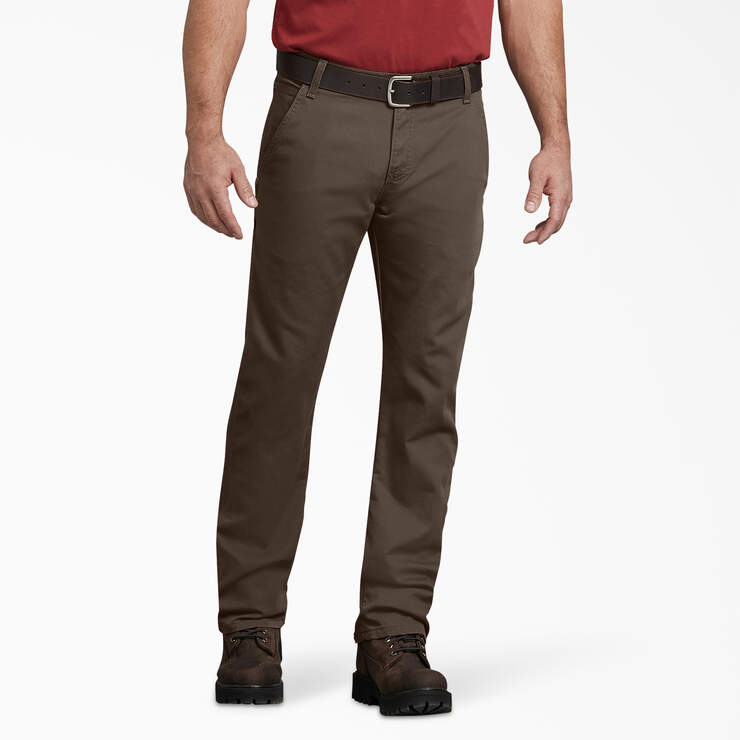 Dickies - Pantalón de carpintero de pato FLEX de corte regular para hombre - DP802 Mushroom