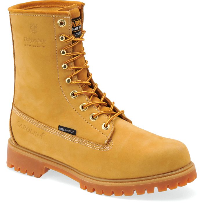 Carolina - Bota de trabajo aislada de trigo impermeable de 8” para hombre - CA7145