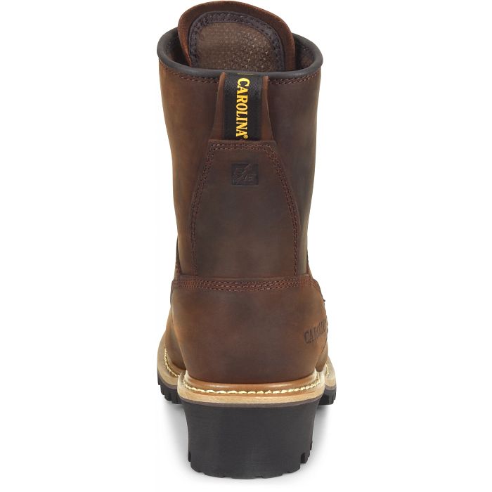 Carolina - Bota de trabajo impermeable de 8" de cuero café con puntera de acero para hombre - CA9821
