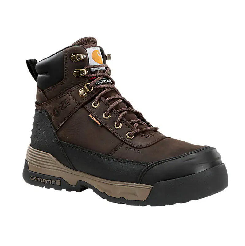 Carhartt - Bota de trabajo impermeable con aislamiento y puntera de seguridad de 6" Force HD para hombre - FX6393